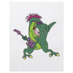 rock and roll t-rex cartoon full color flyer