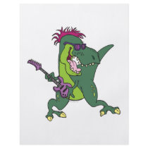 rock and roll t-rex cartoon full color flyer