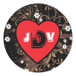 Rock and Roll Wedding Monogram Sticker sticker