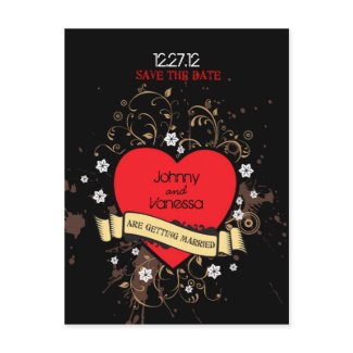Rock and Roll Wedding Save the Date Postcard postcard
