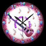 Rock around the clock guitar music clock wall clocks