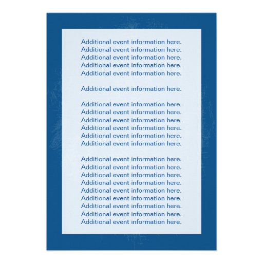 Rock Band Bar Mitzvah Info Card - Blue
