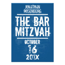 Rock Band Bar Mitzvah Invitation All Type in Blue invitations