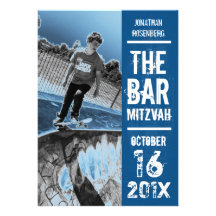 Rock Band Bar Mitzvah Invitation in Blue