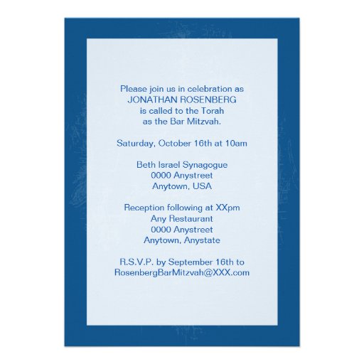 Rock Band Bar Mitzvah Invitation in Blue