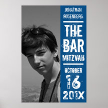 Rock Band Bar Mitzvah Poster in Blue