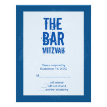 Rock Band Bar Mitzvah Reply Card In Blue invitations