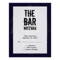 Rock Band Bar Mitzvah Reply Card invitations