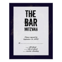 Rock Band Bar Mitzvah Reply Card Invites
