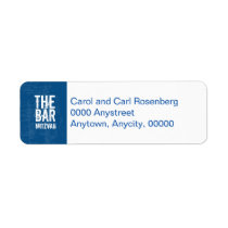 Rock Band Bar Mitzvah Return Address in Blue labels