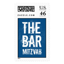 Rock Band Bar Mitzvah Stamp in Blue