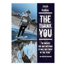 Rock Band Bar Mitzvah Thank You Card Personalized Invites