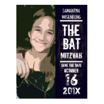 Rock Band Bat Mitzvah Save the Date Post Card