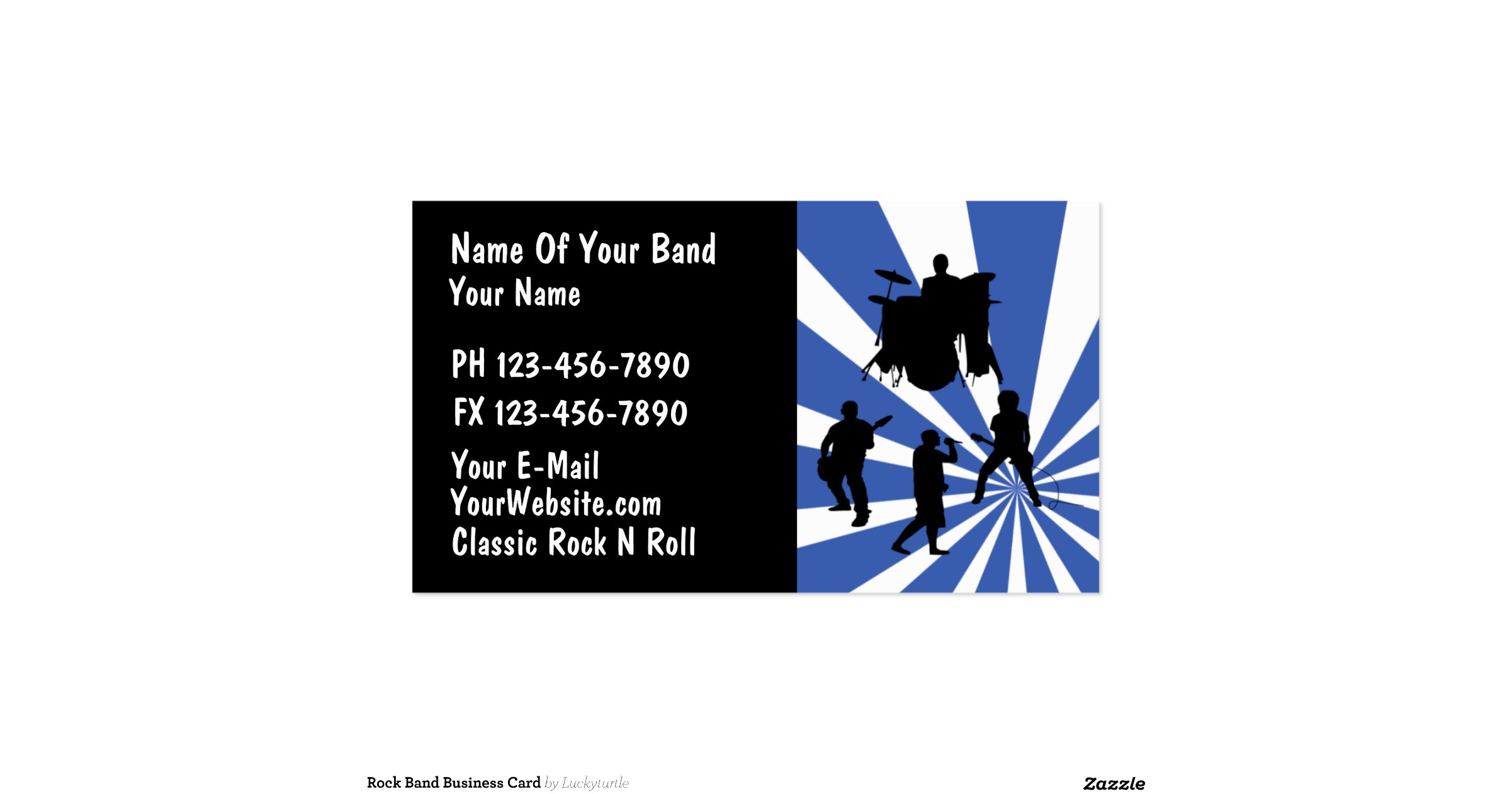 rock band business card rc330b7c7e4574ad281929bd93be34dc7 band business cards