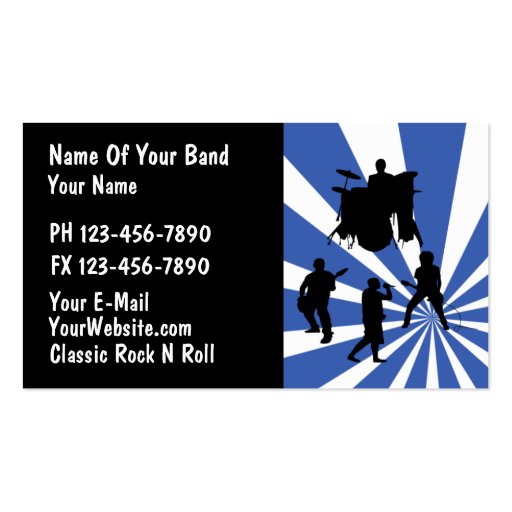 Rock Band Business Card (front side)