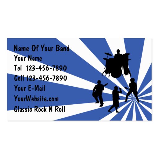 Rock Band Business Cards (front side)
