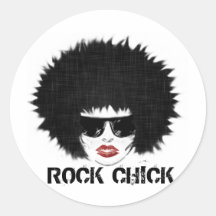 ROCK CHICK AFRO STICKERS