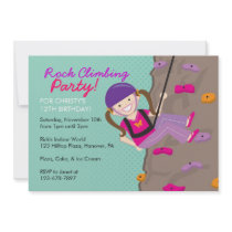 Rock Climbing Birthday Party Invitations
