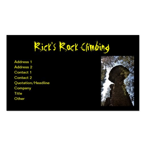 Rock Climbing Business Card (front side)