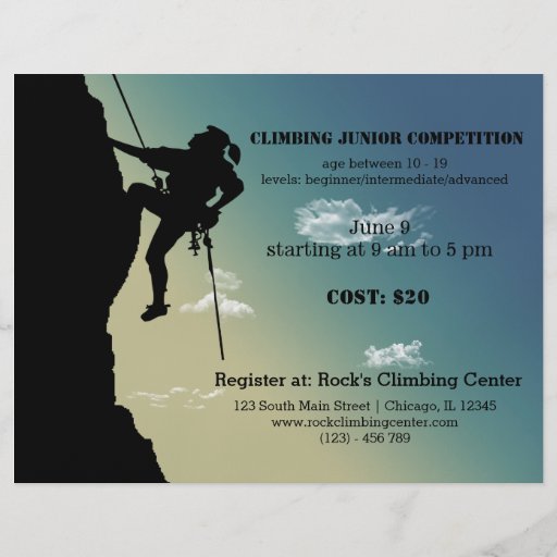 Rock Climbing competition Flyer Zazzle