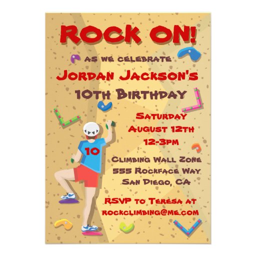 Rock Climbing Party Invitations