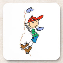 Rock Climbing Stick Figure Beverage Coaster