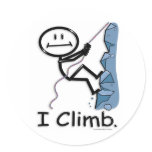 Rock Climbing Round Stickers
