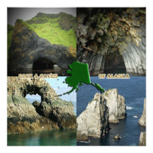 Rock Formations and Caves in Alaska Collage Invitations