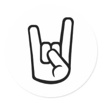 Rock Hand sign Round Sticker