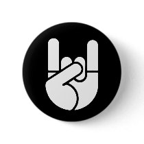 Rock Hand Stencil Pinback Buttons