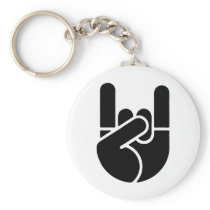 Rock Hand Stencil Keychain