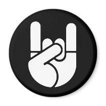 Rock Hand Stencil Fridge Magnets