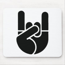Rock Hand Stencil Mouse Mat