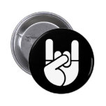 Rock Hand Stencil Pinback Buttons