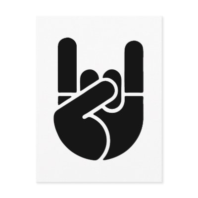 Rock Hand Schablone Postkarte von kbilltv
