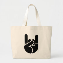 Rock Hand Stencil Tote Bag