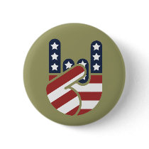 Rock Hand USA Pinback Buttons