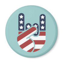 Rock Hand USA Magnet