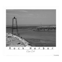 Rock Harbor Channel B&W posters