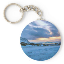 Rock Ice Sky Sun by Ozborne Whilliamsson Keychain