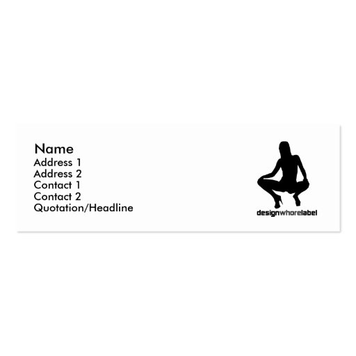 Rock=Life 'Designwhore Label' Punstar Profile Card Business Cards