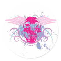 Rock=Life 'Miss Trendskull' White Sticker