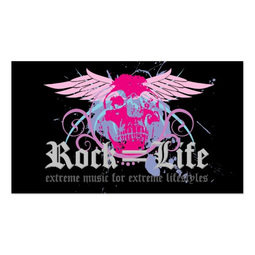 Rock=Life 'Trendskull' Profile Card Business Card (back side)