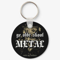 Rock=Life 'Ye Olde Skool Metal' Metal Keychain