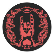 Rock Me Hand Round Stickers