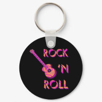 Rock 'n Roll Acoustic Guitar Keychain by oldrockerdude Rock 'n Roll Acoustic Guitar Keychain