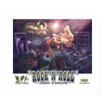 Rock 'n' Roll Dinosaur Concert posters by mudgestudios Rock 'n' Roll Dinosaur Concert posters