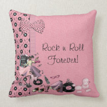 Rock n Roll Forever Girls Pillow pillows