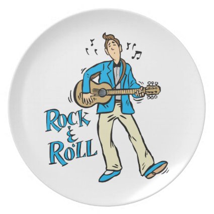 rock n roll guy playing guitar blue.png party plate