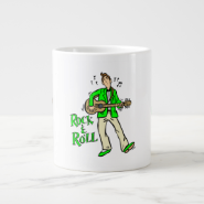 rock n roll guy playing guitar green.png jumbo mugs